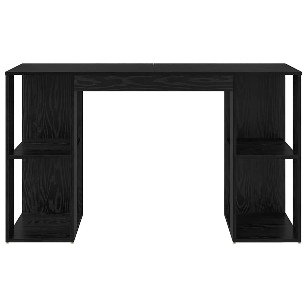 Desk with Shelf Black Oak Effect 130 x 50.5 x 75 cm