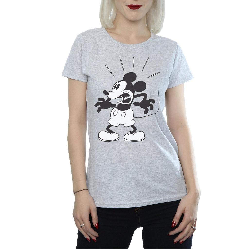 Disney Womens/Ladies Mickey Mouse Scared Cotton T-Shirt