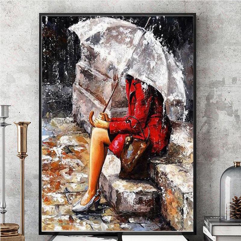 Девушка DIY по номерам наборы акриловая картина ручная роспись маслом на холсте стены искусства