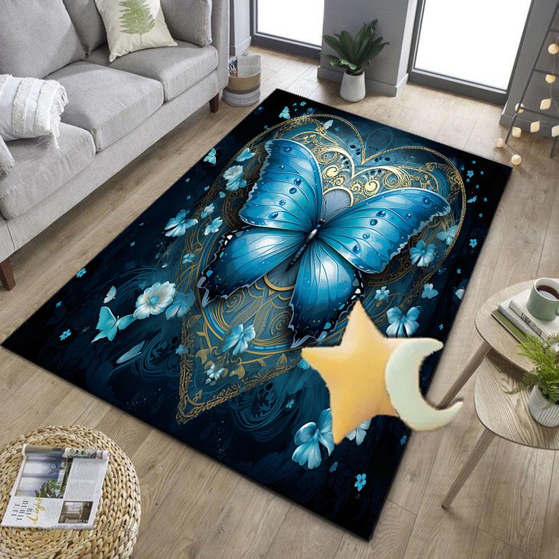 Purple Butterfly Garden Office Rug Chair Mat, Entryway Carpet, Suitable for Front Door, Bedroom, Living Room, Desk, Holiday Gift