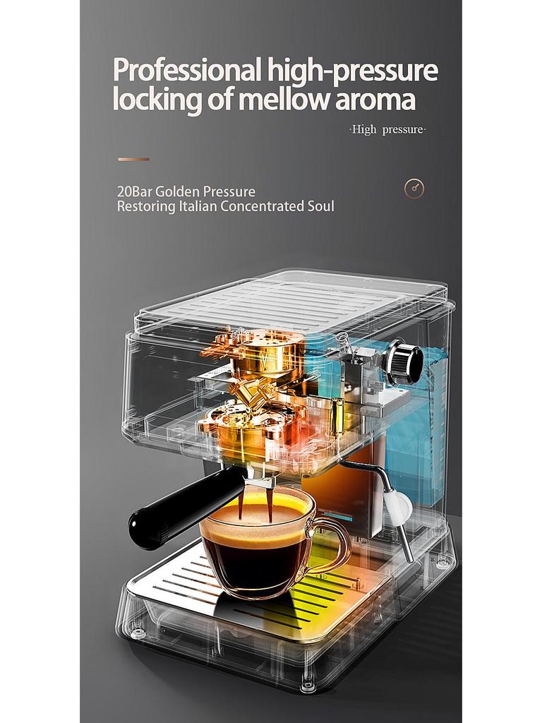 Новая полуавтоматическая эспрессо-машина с капучинатором и манометром