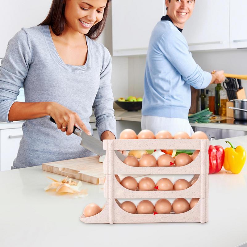 4-ярусный держатель для яиц Диспенсер для яиц Автоматическая стойка для перекатывания яиц Стойка для хранения яиц Распределитель яиц Стойка для хранения яиц Для кухни