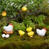 Mix 12 Pcs Chick Hen Nest Egg Figurine Miniatures Home Decor Decoration Cute Accessories Garden Decor Easter Decoration