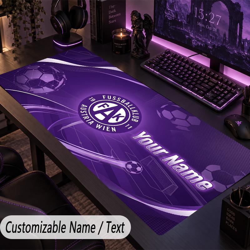 Custom Text Big Mousepad, Extended Desk Pad For Laptop Work GameAustria Wien FC