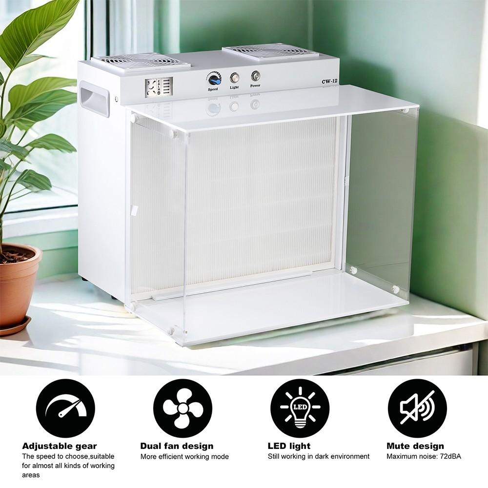 LTQ VAPOR CW-12 Ламинарный вытяжной шкаф, 17"x13" FFU Блок фильтрации вентилятором для инокуляционного бокса для лаборатории, чистого помещения