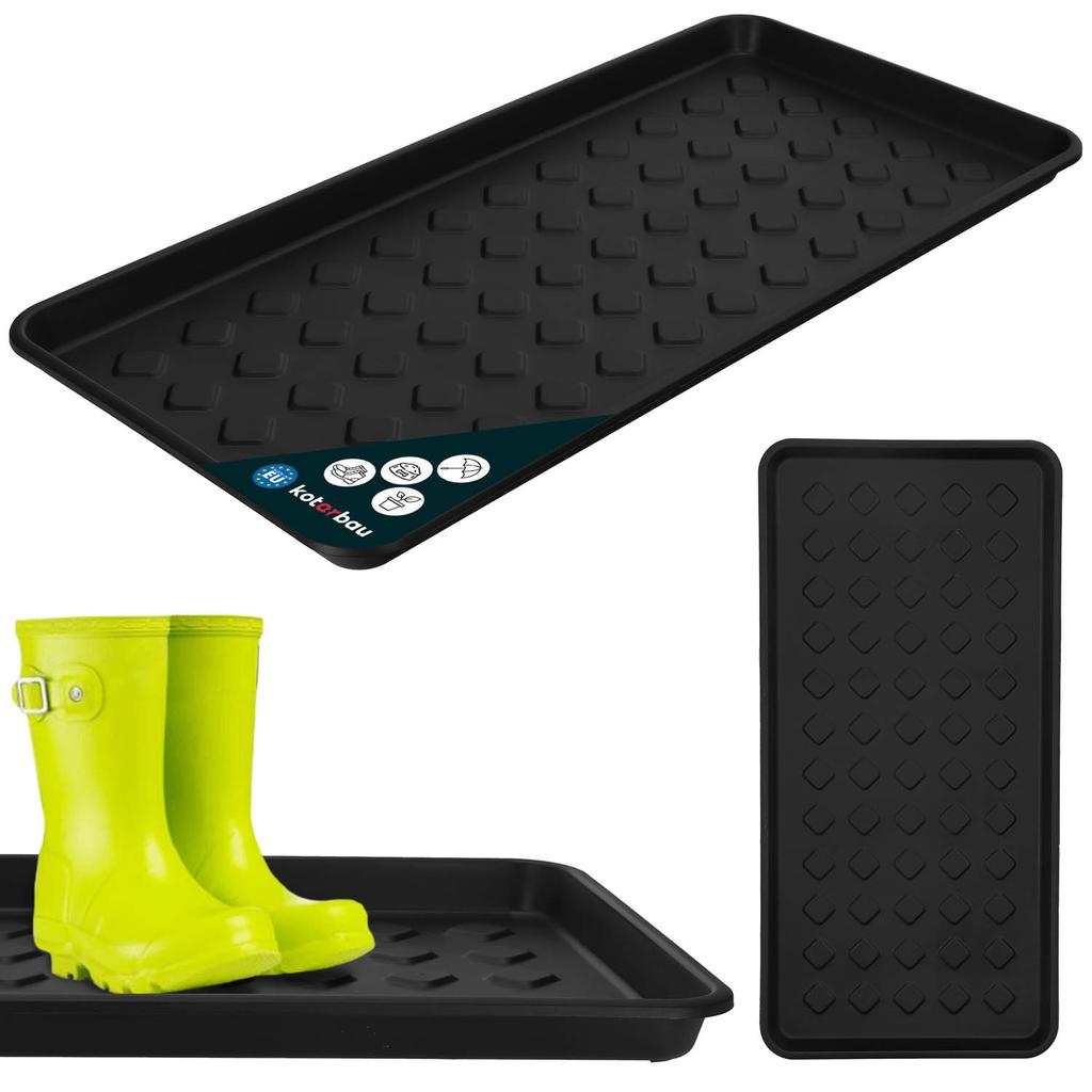 KOTARBAU® Narrow Shoe Drainer Mat for Hallway and Wardrobe, Black 71.6 x 34.8 cm