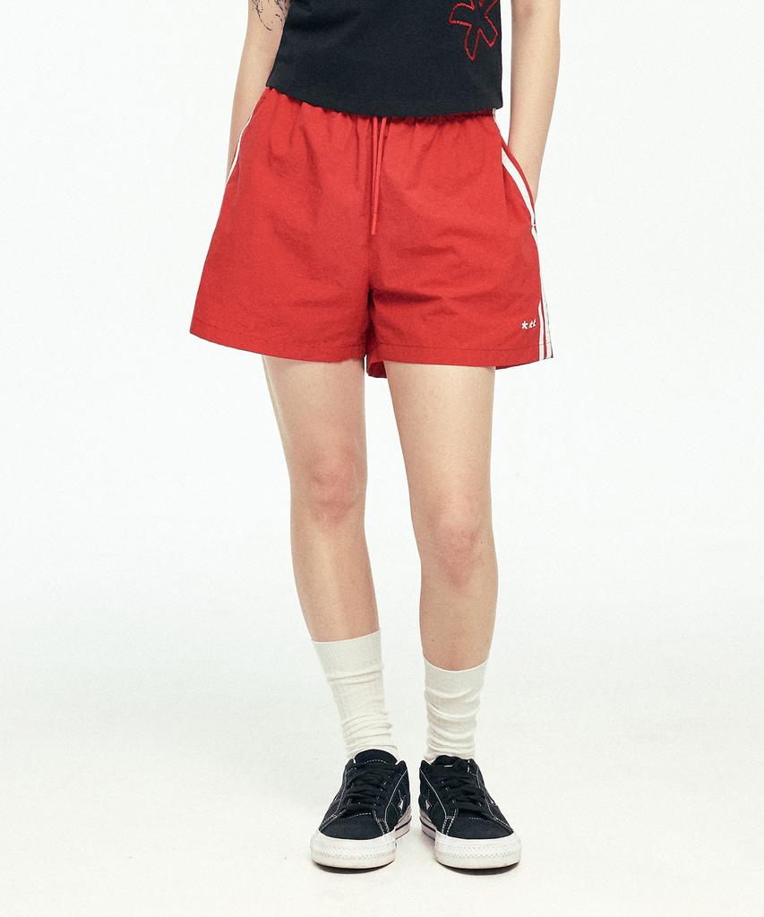 1993STUDIO W Nylon Track Shorts_Red