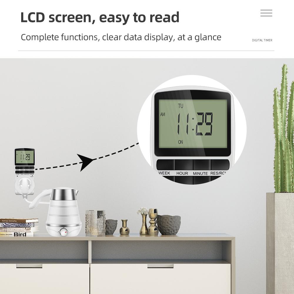 Электронный цифровой таймер, кухонный таймер, розетка, программируемая розетка с таймером, вилка EU/US/FR/UK/AU, таймер, переключатель 220 В 110 В