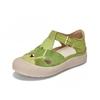 Johnature Round Toe Hollow-out Flat Sandals Genuine Leather Breathable And Comfortable Women's Shoes