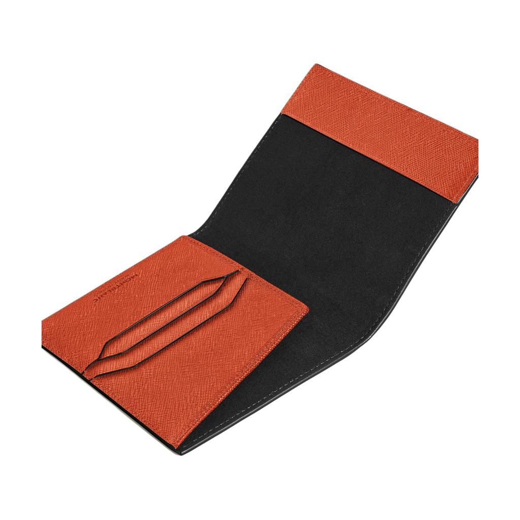 Montblanc Artisan Series Hexagonal White Star Logo Leather Passport Holder Unisex Passport Holder Orange MB221356