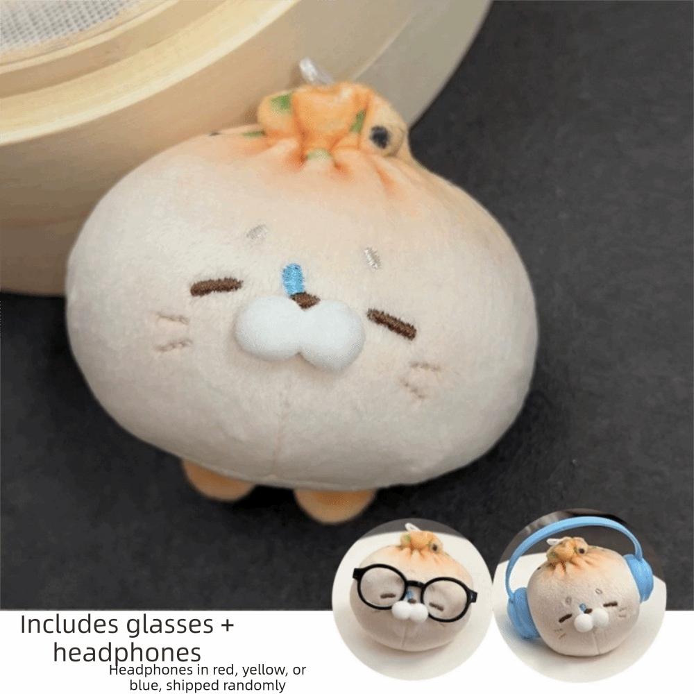 Steamed Bun Style Plush Seal Keychain Hanging Ornament Stuffed Marine Animal  Kids Gift