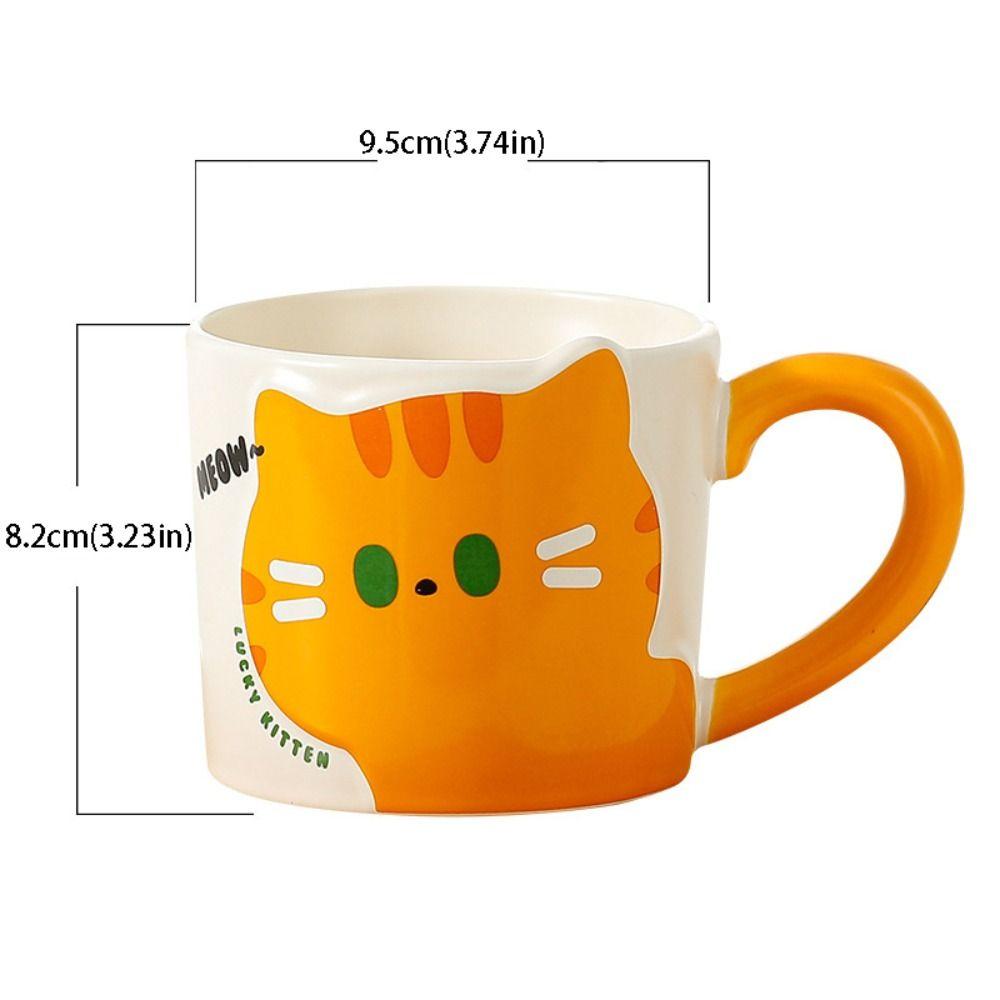 Cute Design Coffee Mug Cat Pattern Ceramic Mug Decorative Accessories Milk Cup  Gift Giving