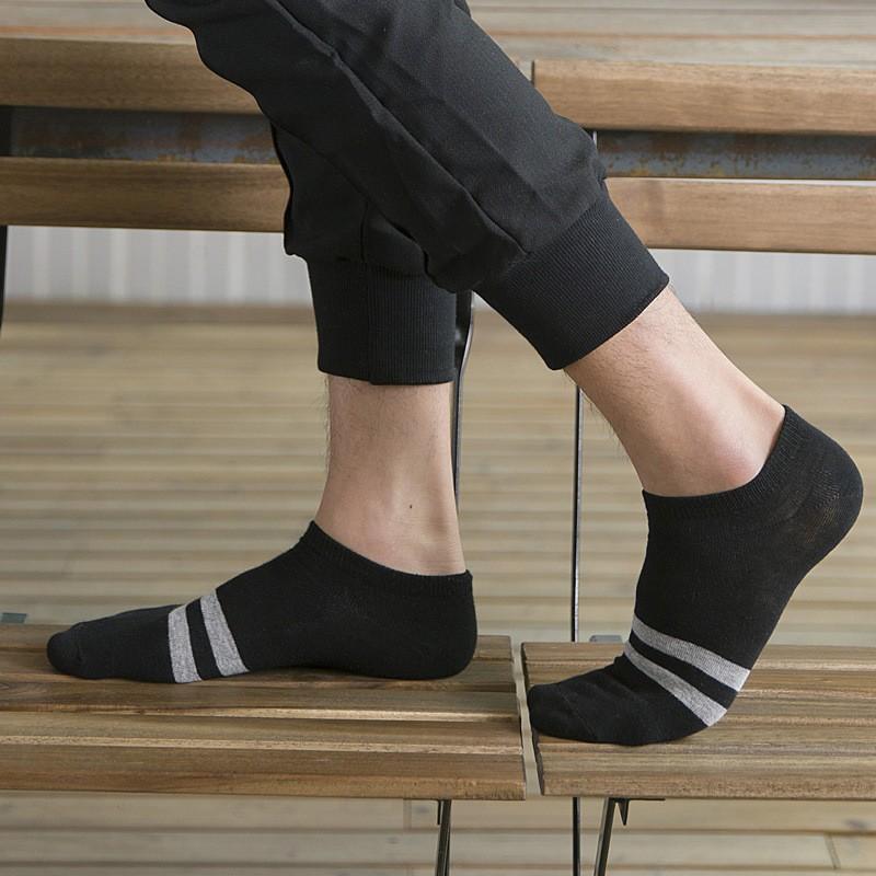 5 пар мужских летних тонких носков-лодочек из полиэстера, впитывающих пот, дышащих, повседневных, с двумя полосками, коротких носков-труб