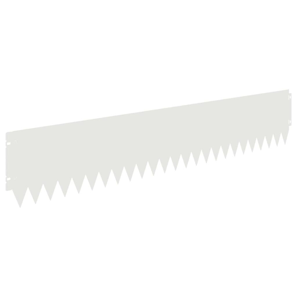 Lawn Edging 10 pcs 103 x 20 cm Steel White