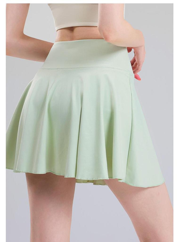 Women's High Waist Pleated Tennis Skirt - 2024 Summer Yoga Fitness Skort for Running, Anti-Exposure Design
