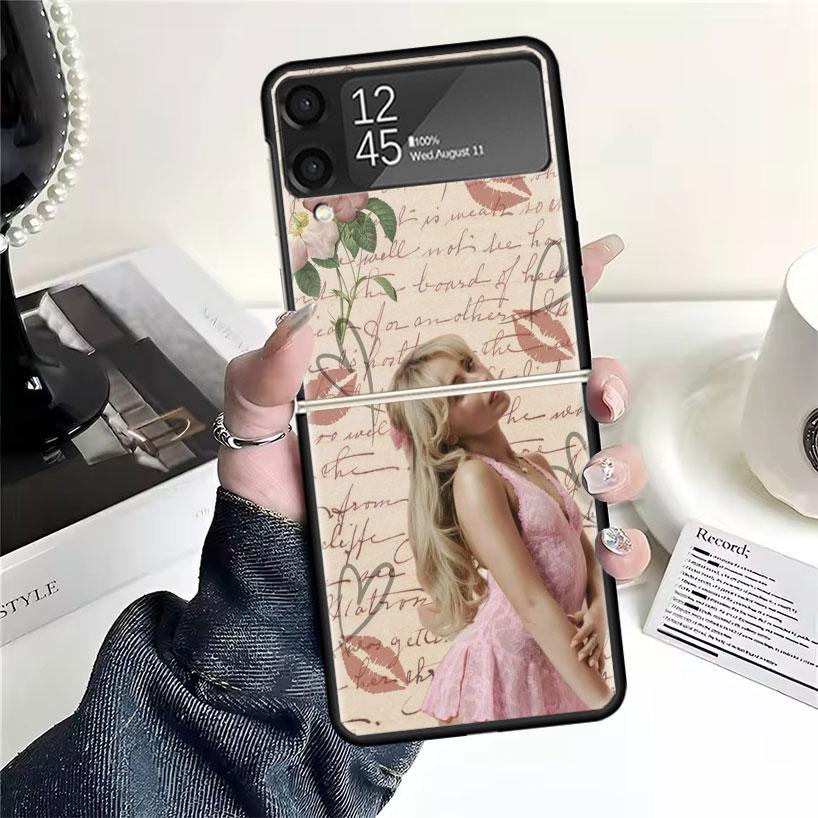 CR66 S-Sabrina C-Carpenter Чехлы Для Samsung Galaxy Z Flip 4 5 6 7 3 Z Flip7 Flip6 Flip4 Flip5 Flip3 5G Жесткие Ударопрочные Fundas C