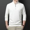 Мужская футболка поло с длинным рукавом и воротником-стойкой на молнии до половины, повседневный свитер