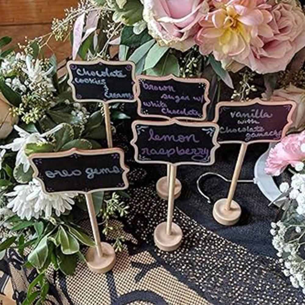 Chalkboard Signs, 20 PCS Mini Chalkboard with Easel Stand, Small Wooden Chalkboard for Party, Event Decorations
