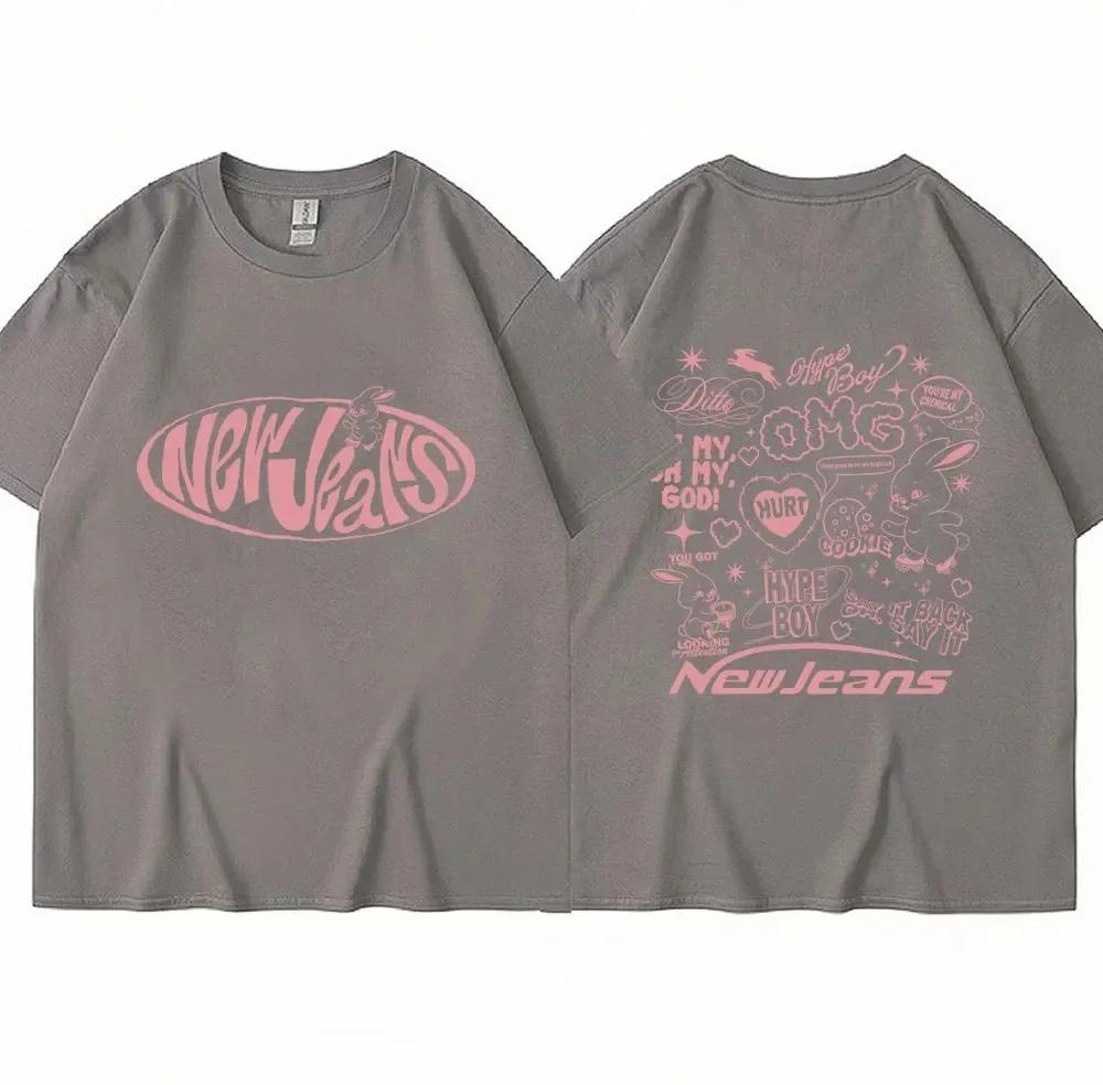 Plus-size Unisex Dress NewJeans Bunny Graphic T Shirt Fashion Harajuku T-Shirts Unisex Women Kpop Short Sleeve Cotton T-Shirt Unisex