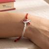 Soft Woven Rope Jewelry 2 Pcs Breast Cancer Awareness Bracelets, Adjustable Braided String Stackable Wrist Accessories Bracelets with Ribbon