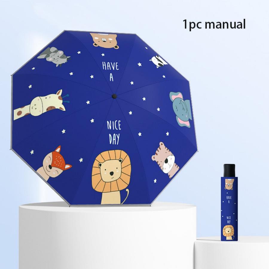 1 шт. Ручной мультяшный зонт Динозавр Астронавт Милый зонт Ветрозащитный Складной Солнцезащитный зонт со светоотражающей полосой