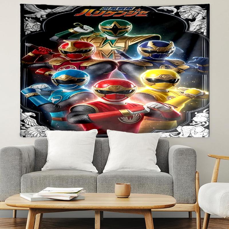 Mighty Morphin Power Rangers Print Tapestry, Lightweight Wall Hanging, for Bedroom, Dorm, Living Room, Home Art Decor - Birthday Christmas Gift for Fr