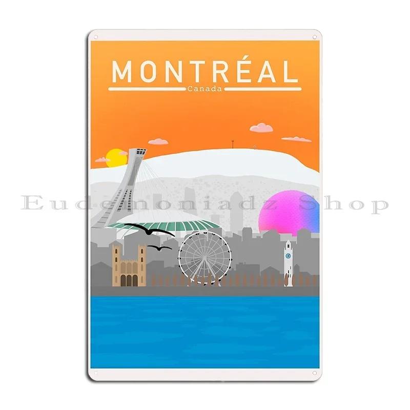 Montreal Postcard Metal Signs Garage Print Garage Cinema Garage Tin Sign Poster