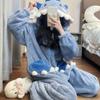 Кигуруми Милая Акула С Капюшоном Коралловый Флис Пижама Женская Одежда для Сна Вечеринка Хэллоуин Карнавал