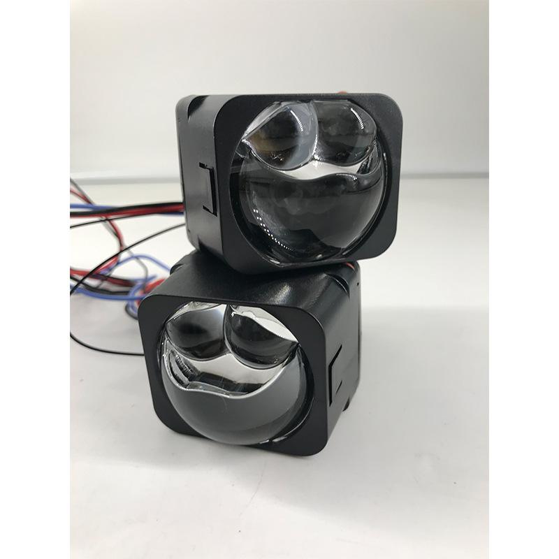 1 шт. 1,5 дюйма, модуль линзы с двойной прямой матрицей, светодиодная фара высокой мощности, белый, желтый, дальний и ближний свет, суперяркий конденсатор