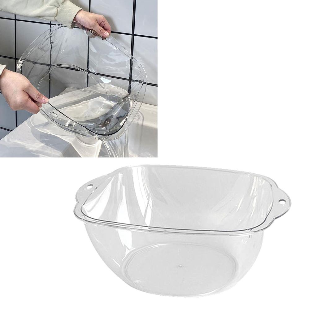 Wash Basin Stylish Transparent Sturdy PET Multipurpose Face Washing Basin for Home M
