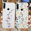 Фиолетовые Цветы Чехол для Телефона Для Huawei P30 P20 Lite Mate 20 Y6 Y7 2019 Корейский Прозрачный Мягкий ТПУ Минималистичный Растения Чехол
