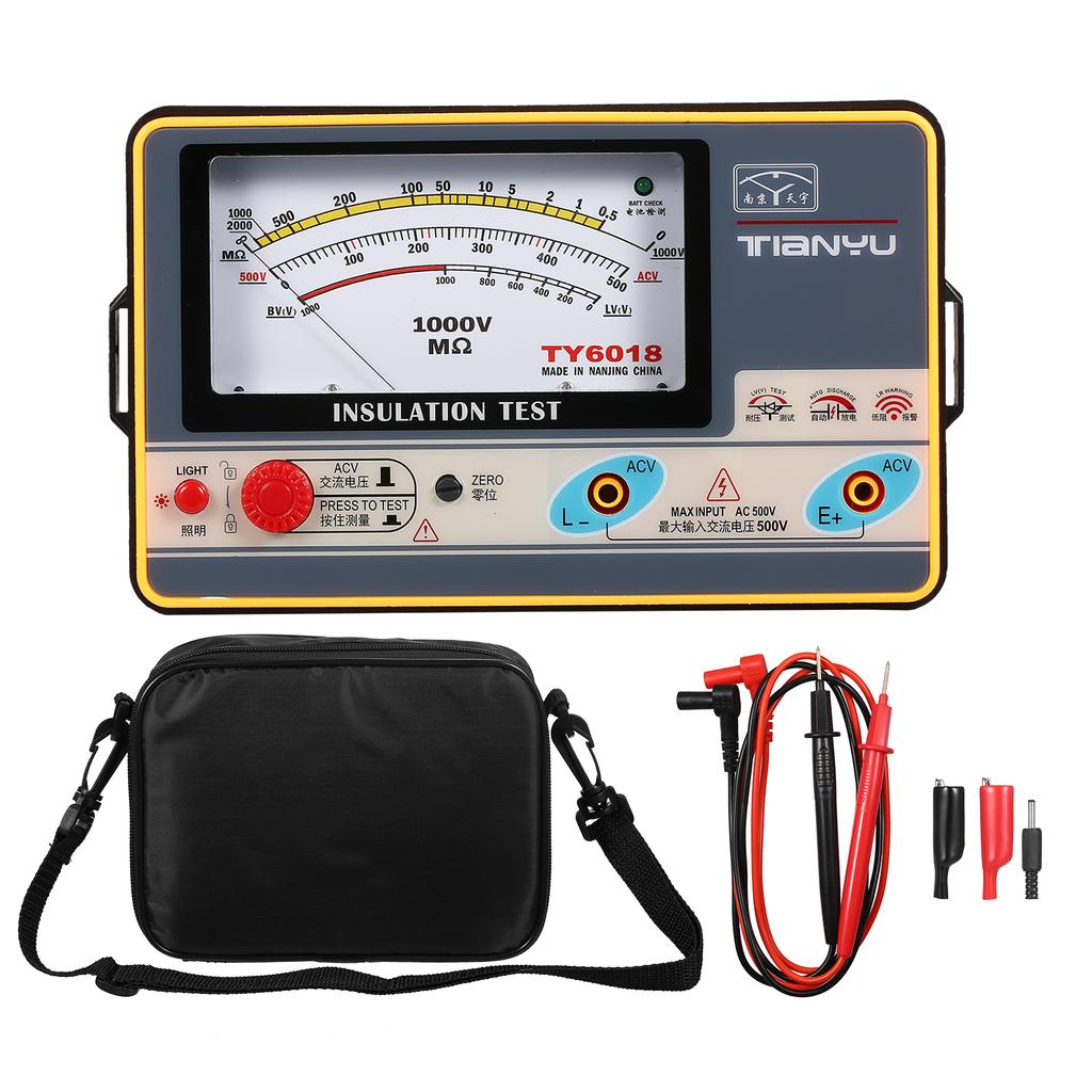 Insulation Resistance Meter Digital Ohmmeter Megger Handheld Insulation Tester Megameter 02000M Ohm