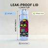 1PC Retro Robot Character 750ml Color Plastic Sports Water Bottle Leakproof Flip Straw Lid Suitable for Sports Office Home Use