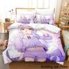 Murasaki Shion Bedding Set Single Twin Full Queen King Size Bed Set Adult Kid Bedroom Duvetcover Sets Anime Parure De Lit Bed