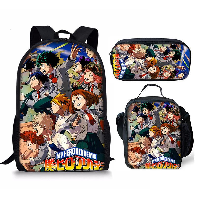 My Hero Academia Student Pack With Polyester Lining And Anime Cartoon Design For Teens