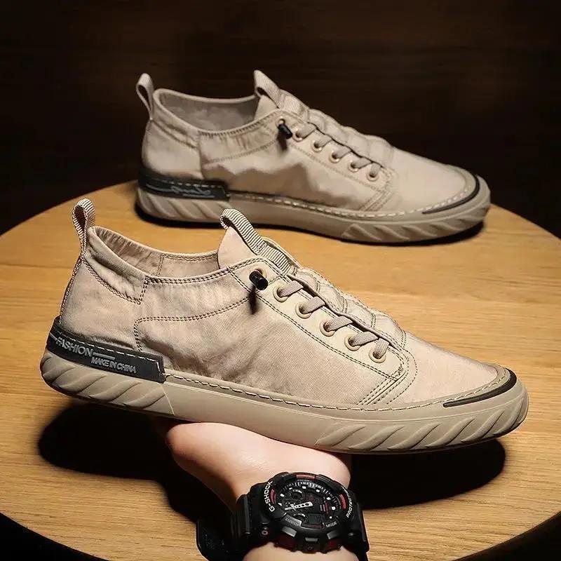 Fashion Men's Sneakers Canvas Breathable Casual Shoes Men's Slip On Walking Flats That's Shoes Vulcanized Shoes Fashion Men's Shoes2025
