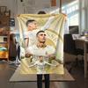 1pc C Ronaldo Print Flannel Blanket, High quality Comfortable for All Seasons, Home Decor, Warmth and Comfort, Perfect for Christmas Gifts25