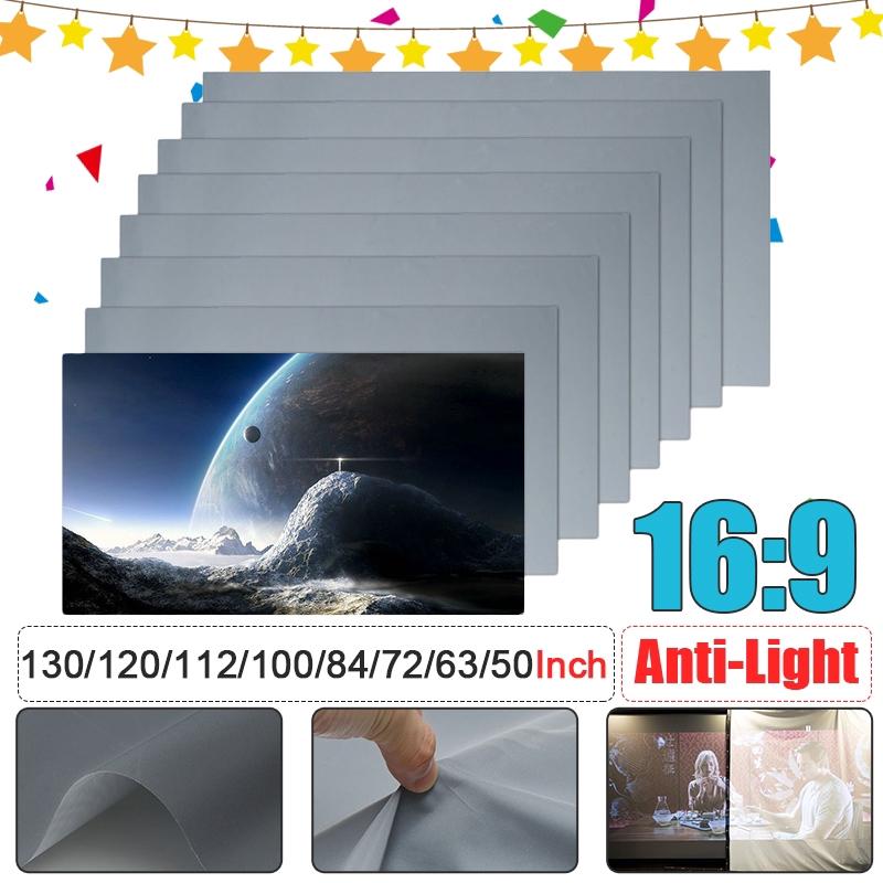 16:9 50/60/63/72/84/100/112/120/130-дюймовый экран 3D Домашний кинотеатр HD 1080P Проекционный экран Портативный Складной Антибликовый Проектор