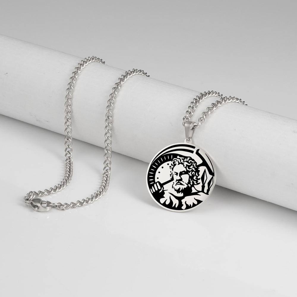 Lemegeton Greek mythical amulet pendant necklace stainless steel retro necklace jewelry necklace couple romantic gift