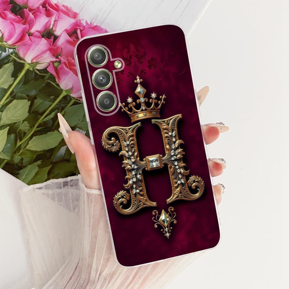 Для Samsung Galaxy A54 Чехол для телефона с королевской короной и инициалами для пары Для Samsung A54 5G SM-A546B Мягкий силиконовый ТПУ Чехлы Бамперы