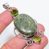 Natural Banded Green Opal, Peridot 925 Sterling Silver Pendant 3.03" O8t74