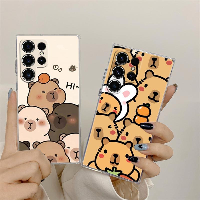 Капибара Милый Прозрачный Чехол Для Samsung Galaxy S26 S25 S24 S23 Ultra S20 S21 FE S22 Plus S26 Ultra S25FE Мягкий Силиконовый Чехол Для Телефона
