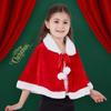Polyester Women Ponchos Thick Xmas Cape Soft Santa Claus Costume  Christmas Party Costume