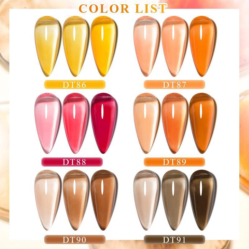MEET ACROSS 1 Bottle 7ml Jelly Amber Gel Polish Translucent Jelly Nail Gel Manicure UV LED Semi Permanent Soak Off Nail Polish