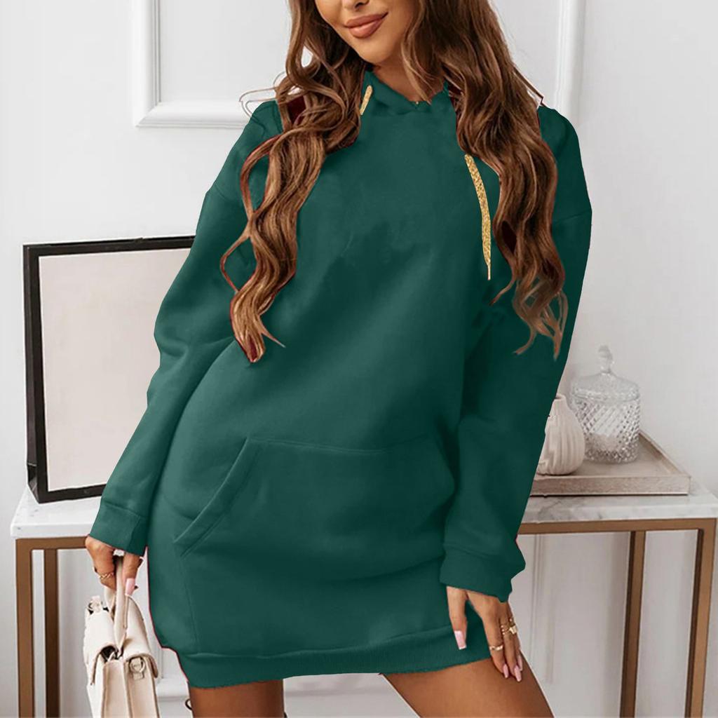 Женское однотонное модное повседневное спортивное худи с длинным рукавом