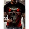 Men's Horror Skull Print T-Shirt 3D Print Vintage O-Neck Short Sleeve Fashion Oversized T-Shirts Men's Summer Street Clothing
