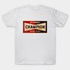 Мужская черная футболка с принтом Champion Знак свечи зажигания Печать на трансферной бумаге без вырезания Хлопковая футболка