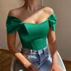 Женский атласный топ-корсет с открытыми плечами, без рукавов, утягивающий талию, бюстье, блузка, летняя мода, облегающая рубашка