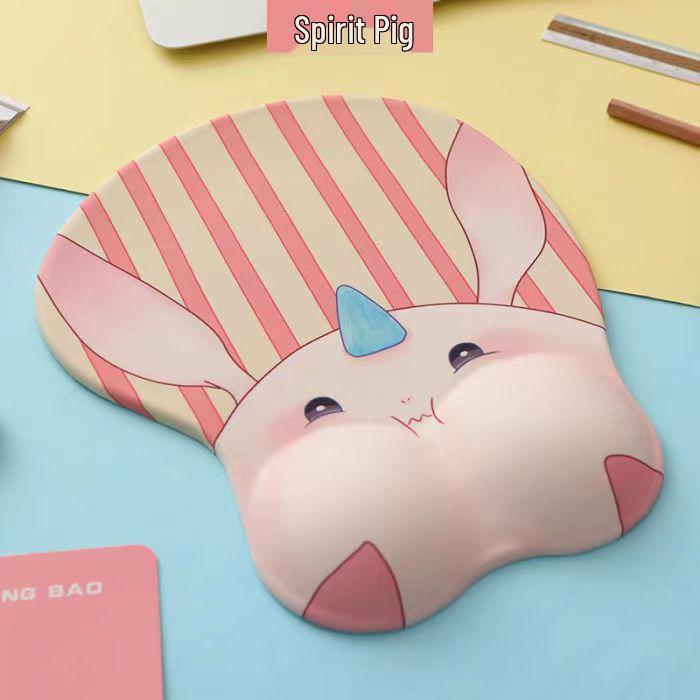 3D Милый Мультяшный Силиконовый Коврик для Мыши с Подставкой для Запястья из Пены с Памятью