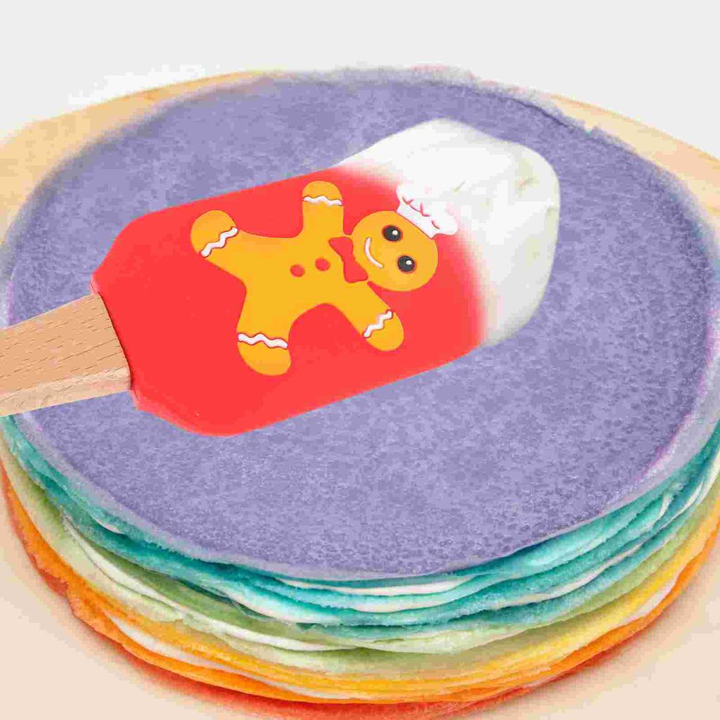 Рождественская силиконовая лопаточка для крема, очаровательный скребок, милый рождественский декор для торта, красная силикагелевая бытовая масляная кисточка